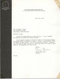 Letter from Elma Lewis to Septima P. Clark, April 27, 1972