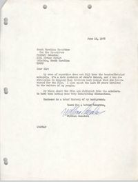 Letter from William Saunders to South Carolina Committee for the Humanities, June 12, 1978