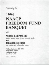 1994 NAACP Freedom Fund Banquet Flyer