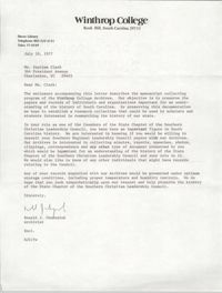 Letter from Ronald J. Chepesiuk to Septima P. Clark, July 18, 1977
