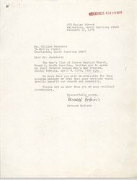 Letter from Bernard Bodison to William Saunders, February 12, 1979