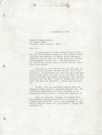 Letter from Deborah McBeth and William Saunders to the IRS, December 28, 1978