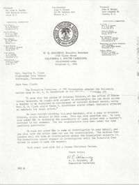Letter from W. E. Solomon to Septima P. Clark, December 6, 1956