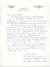 Letter from Charleston County Youth Symphony to Septima P. Clark, April 28, 1976