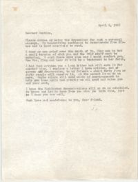 Letter from Josephine Rider to Septima P. Clark, April 6, 1968