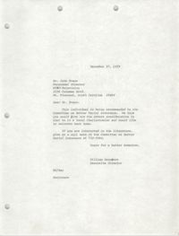Letter from William Saunders to John Evans, December 27, 1978