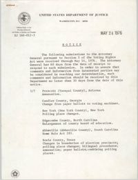 United States Department of Justice Notice, May 24, 1976
