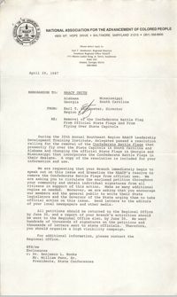 NAACP Memorandum, April 29, 1987