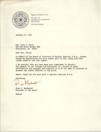 Letter from Ross A. Markwardt to Anna D. Kelly, January 23, 1991
