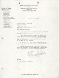 Letter from William Saunders to Ernest F. Hollings, November 22, 1978