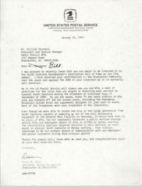 Letter from David W. Wild to William Saunders, Janary 22, 1993