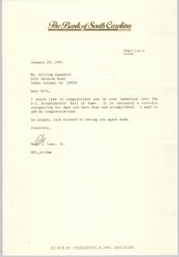 Letter from Hugh C. Lane, Jr. to William Saunders, January 25, 1993