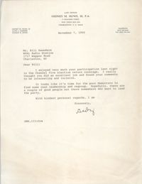 Letter from Gedney M. Howe, III to William Saunders, November 7, 1990