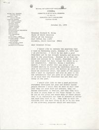 Letter from William Saunders to Richard W. Riley, October 23, 1979