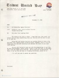 Trident United Way Memorandum, November 17, 1980