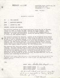 Georgetown County United Way, Inc. Memorandum, January 19, 1981