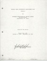 Federal Equal Opportunity Recruitment Plan (Update) for Veterans Administration Medical Center, Fiscal Year 1985