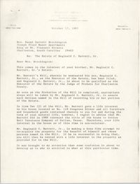 Letter from Russell Brown to Naomi Barrett Brockington, October 17, 1983