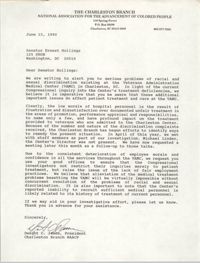 Letter from Dwight C. James to Ernest Hollings, June 15, 1990