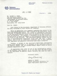 Letter from Gerald K. Hinch to Dwight C. James, July 13, 1990