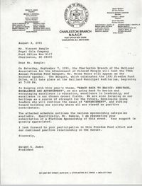 Letter from Dwight C. James to Vincent Sample, August 3, 1991