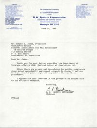 Letter from G.V. Montgomery to Dwight C. James, June 26, 1990.