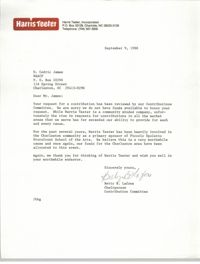 Letter from Betty B. Lafone to D. Cedric James, September 9, 1988
