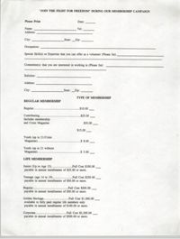 Membership Campaign Sign-up Sheet, NAACP