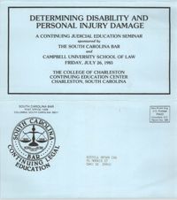 Determining Disability and Personal Injury Damage, Continuing Judicial Education Seminar, July 26, 1985, Russell Brown