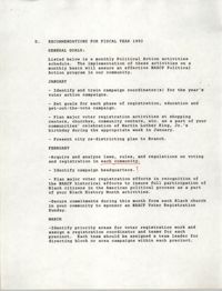 Recommendations for Fiscal Year 1992, Political Action Committee, NAACP