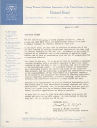 Letter from Dorothy I. Height to Theresa Jones, March 10, 1953