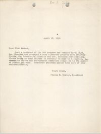 Letter from Stella D. Mosley, April 18, 1950