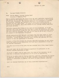 National Board of the Y.W.C.A. Memorandum, February 16, 1948