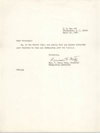 Letter from Mrs. F. Perry Metz, April 24, 1967