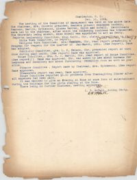 Minutes to the Management Committee, Coming Street Y.W.C.A., December 10, 1920