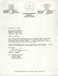 Letter from Dwight C. James to Isazetta Spikes, December 23, 1991