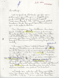 Draft, Handwritten Speech, 1991 Freedom Fund Banquet, David Coleman