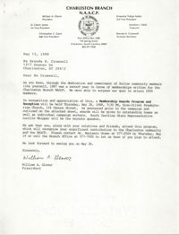 Letter from William A. Glover to Brenda H. Cromwell, May 12, 1988
