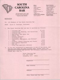 South Carolina Bar, Memorandum, Jacob H. Jennings