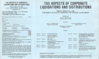 Tax Aspects of Corporate Liquidations and Distributions, Continuing Legal Education Pamphlet, March 22, 1985
