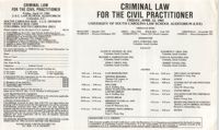 Criminal Law for the Civil Practitioner, Video/CLE Seminar Pamphlet, April 12, 1985