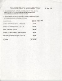 Recommendations for National Competition, NAACP, May 5, 1993