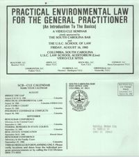 Practical Environmental Law for the General Practitioner, Video/CLE Seminar Pamphlet, August 16, 1985, Russell Brown