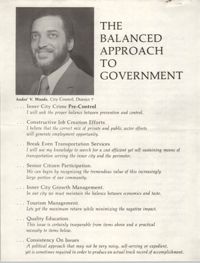 Candidate Platform, Andre V. Woods, District 7, The Balanced Approach to Government
