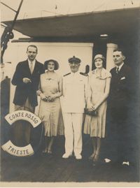 Mario Pansa and friends aboard the S.S. Conte Rosso