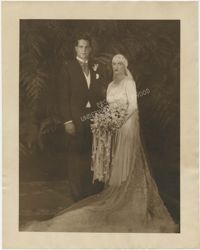 Wedding portrait photograph of Sidney and Gertrude Legendre