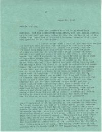 Letter from Sidney Jennings Legendre, March 13, 1943