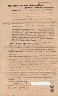 110. Bond of James B. Heyward obligated to Rawlins Lowndes -- March 27, 1845