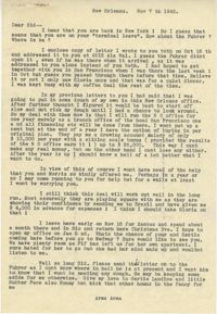 Letter from Armant Legendre, November 7, 1945
