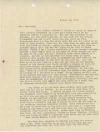 Letter from Sidney Jennings Legendre, August 26, 1944